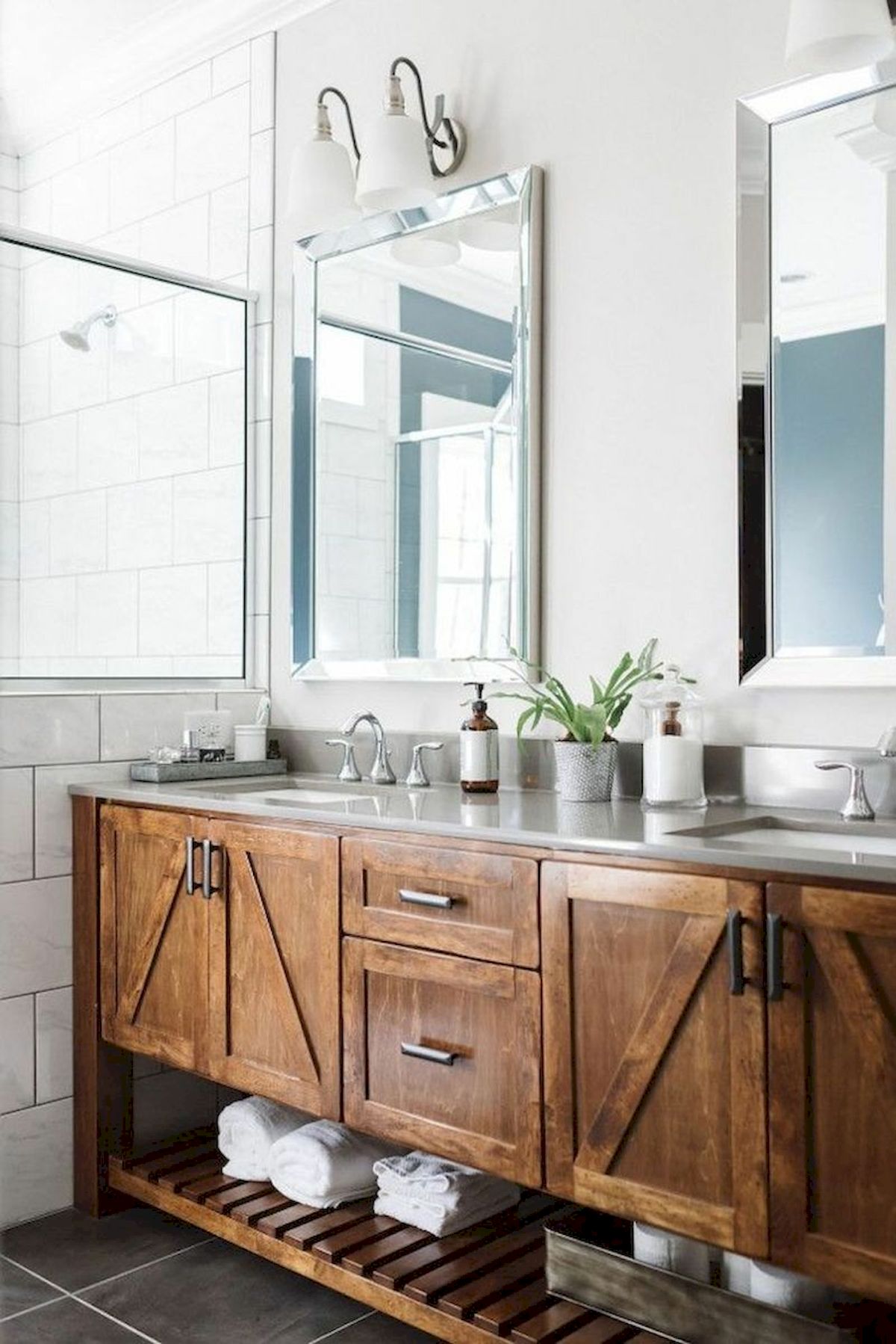 60 Stunning Farmhouse Bathroom Decor And Design Ideas (2)