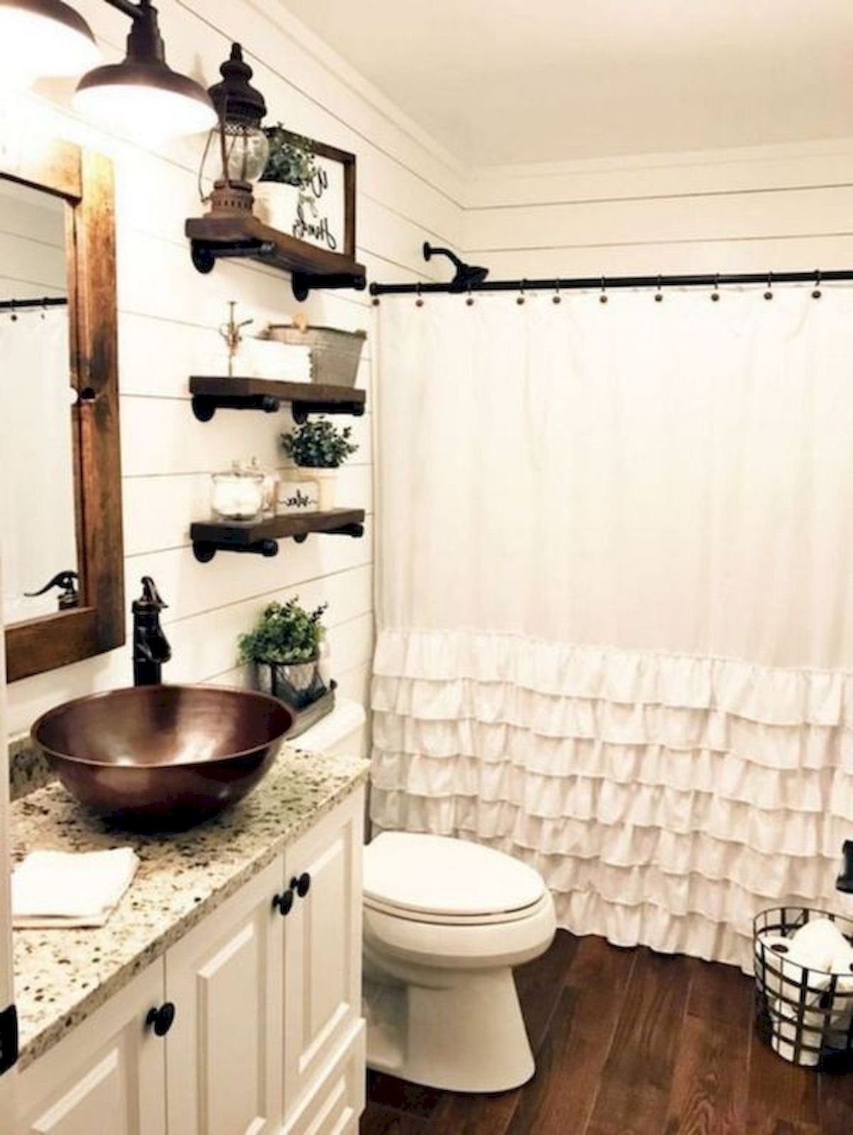 50 Awesome Modern Farmhouse Bathroom Remodel Ideas (28)