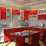 Nice Modular Kitchen Design Red And White