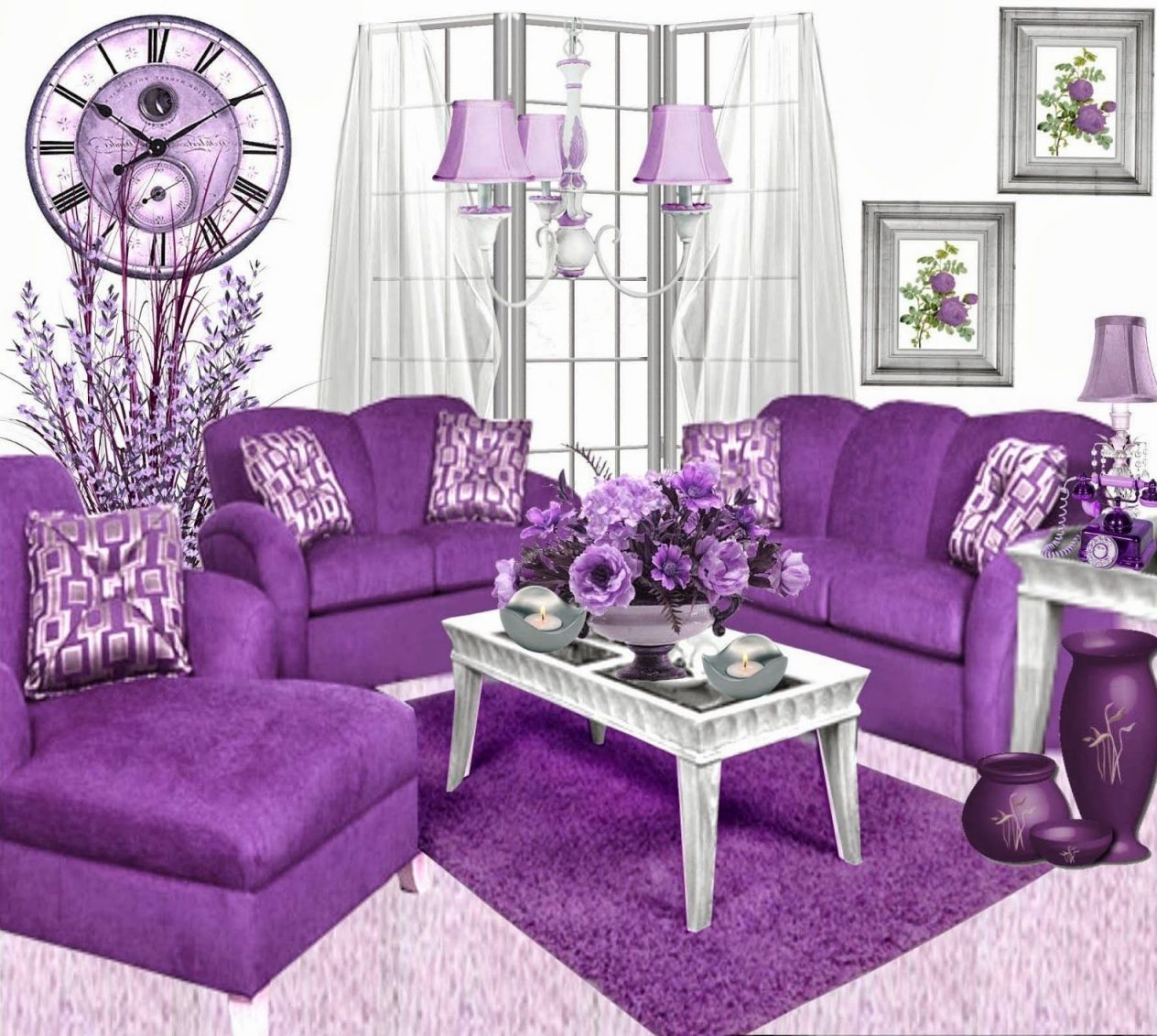 Best  Purple Living Room Decor